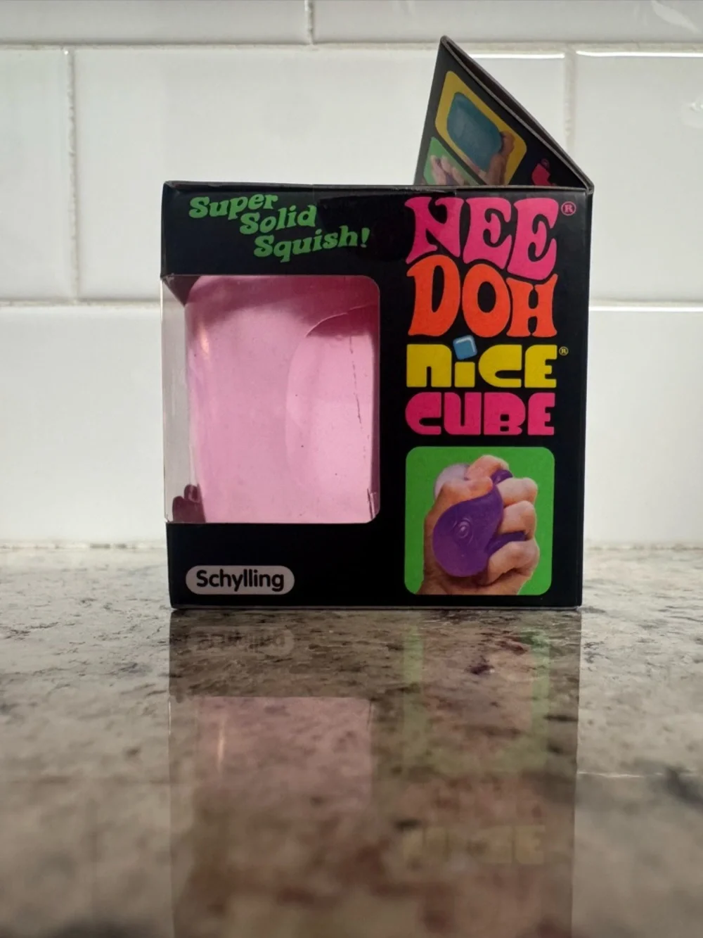 Nee Doh Nice Cube Super Solid Squish - Pink - Picture 3 of 6